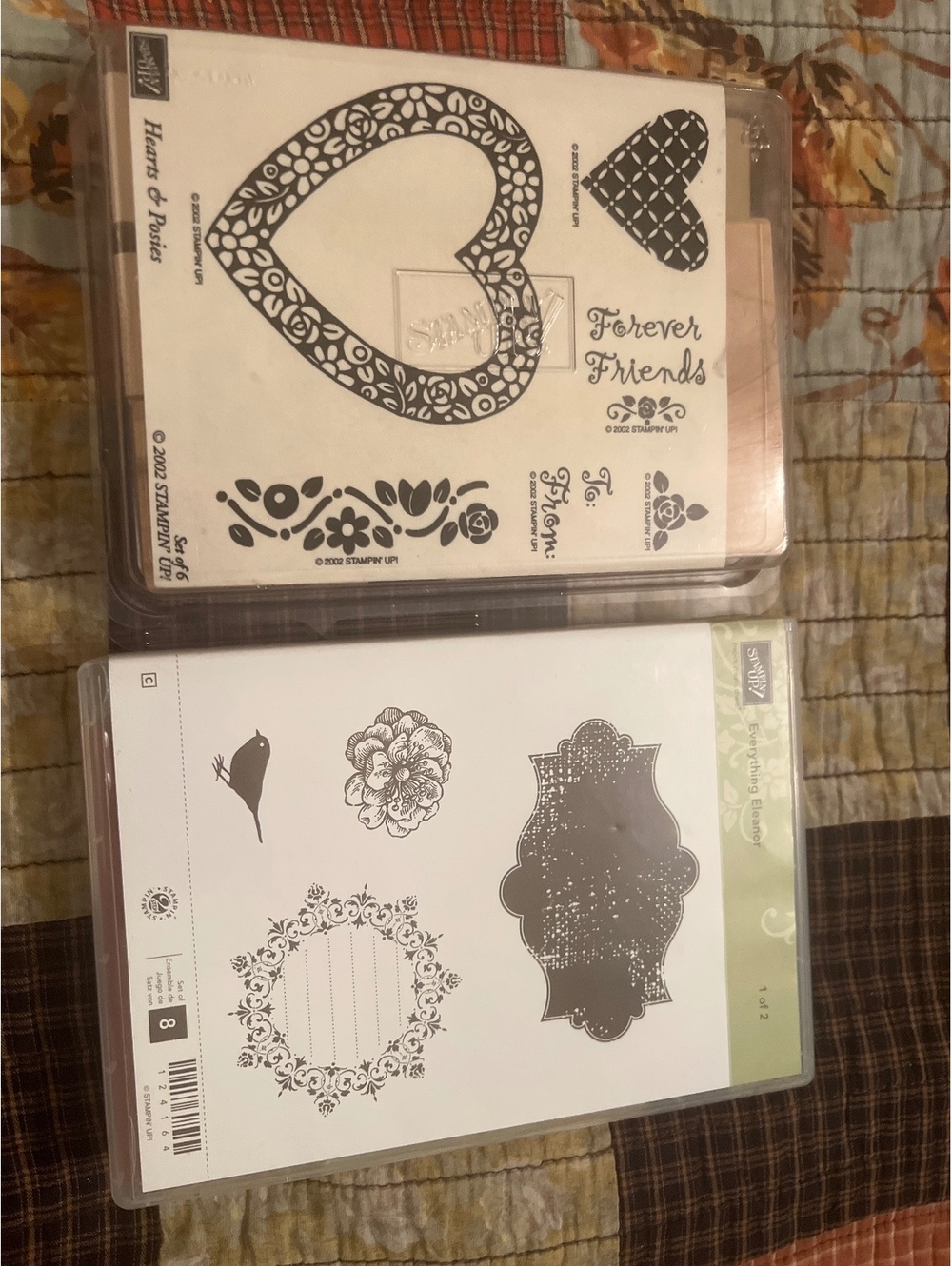 Stampin' Up! Forever Friends Rubber Stamp Set with Wood Blocks